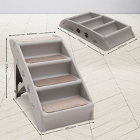 Furtastic Foldable Pet Stairs in Grey - 50cm Dog Ladder Cat Ramp with Non-Slip Mat for Indoor and Outdoor Use thumbnail