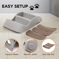 Furtastic 38cm Foldable Pet Stairs Ramp - Grey thumbnail