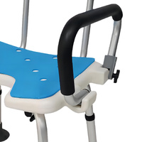 Orthonica Height Adjustable Aluminium Shower Chair With Adjustable Armrests thumbnail