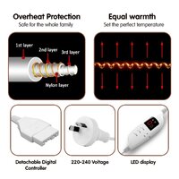 Laura Hill Heated Electric Blanket Throw Rug Coral Warm Fleece Brown thumbnail