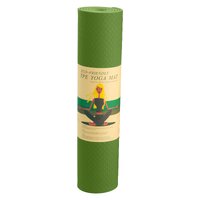 Powertrain Eco-friendly Dual Layer 6mm Yoga Mat | Olive | Non-slip Surface And Carry Strap For Ultimate Comfort And Portability thumbnail
