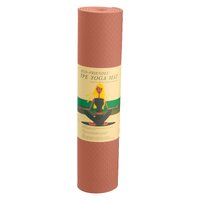 Powertrain Eco-friendly Dual Layer 6mm Yoga Mat | Peach | Non-slip Surface And Carry Strap For Ultimate Comfort And Portability thumbnail