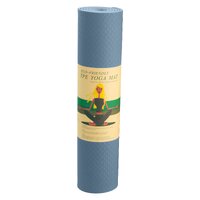 Powertrain Eco-friendly Dual Layer 6mm Yoga Mat | Sky Blue | Non-slip Surface And Carry Strap For Ultimate Comfort And Portability thumbnail