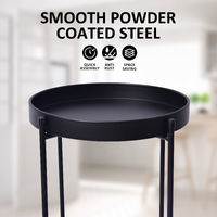 Plant Stand 50cm Planter Shelf Rack Display Steel 2 Tier BLACK thumbnail