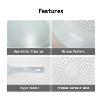 KOMAN Shinewon Vinch IH Wok Wokpan 28cm Non-stick Induction Ceramic + Glass Lid GREY thumbnail