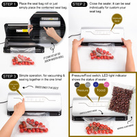 Kitchen Vacuum Food Sealer Sous Vide Machine 125W SILVER thumbnail