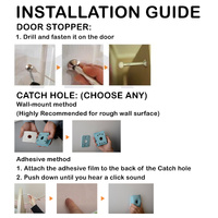 Door Stopper Wall Mount Door Stop Adhesive Catch Hole Advanced PINK thumbnail