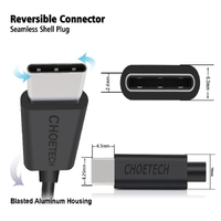 CHOETECH AC0004 USB-A to USB-C Charge & Sync Cable 3M Black thumbnail