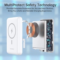 CHOETECH B662-WH USB-A + USB-C + Wireless Magnetic Power bank 5000mAh (White) thumbnail