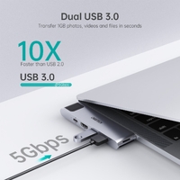 CHOETECH HUB-M24 7-in-2 MacBook Pro/Air USB Adapter USB-C Hub thumbnail
