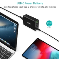 CHOETECH Q34U2Q 5-Port 60W PD Charger with 30W Power Delivery and 18W Quick Charge 3.0 thumbnail
