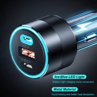 CHOETECH TC0011 130W 3 Ports (Dual USB-C Port PD3.0 + USB-A Port) Fast Car Charger thumbnail