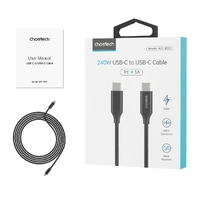 CHOETECH XCC-1035 USB-C M to M PD3.1 240W Super Fast Charging Cable 1M thumbnail