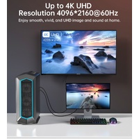 CHOETECH XDH01 4K 60Hz DisplayPort Male to HDMI Male Braided Cable 2M thumbnail