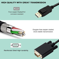 1.8M Display Port DP Male To VGA/M Cable Converter Connector Adaptor thumbnail