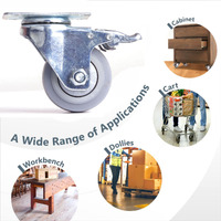 4x 3 inch Heavy Duty Swivel Brake Locking Caster Castor Wheels Casters 2x swivel 2x fixed for Cart Furniture Workbench thumbnail