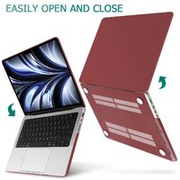 Suitable for  MacBook Pro 14 Max Inch Case 2023 2022 2021 M2 A2779 M1 A2442 Hardshell Case Keyboard Cover Wine Red thumbnail