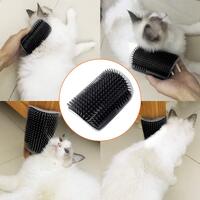 Cat Self Groomer Catnip  Dog Cat Toy Corner Groomer Wall Corner Scratcher Comb Grooming Massage Brush Black thumbnail