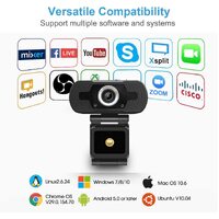 1080p HD Webcam USB Desktop Computer Laptop Camera Video Calling Built-in Mic thumbnail