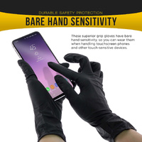 100x Nitrile Black Industrial Mechanic Tattoo Food Disposable Gloves Medium thumbnail