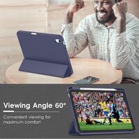 iPad 10th Case 10.9 Inch 2022 with Pencil Holder, Smart iPad Case with Soft TPU Auto Wake Sleep Dark Blue thumbnail