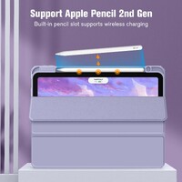 iPad 10th Case 10.9 Inch 2022 with Pencil Holder, Smart iPad Clear Case with Soft TPU Auto Wake Sleep Lavender thumbnail