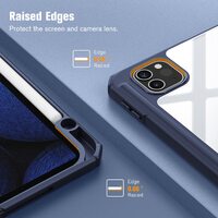 iPad Pro 11 Inch 2020-2022 Soft Tpu Smart Premium Case Auto Sleep Wake Stand Clear Cover Pencil holder navy blue thumbnail