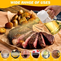 600ml 2 in 1 Glass Oil Sprayer Dispenser Kitchen Sprayz Cooking Baking Oil Bottle BBQ Spray White thumbnail