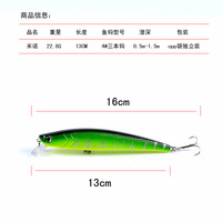 5x Popper Minnow 13cm Fishing Lure Lures Surface Tackle Fresh Saltwater thumbnail