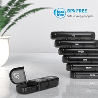 Weekly Pill Organizer 3 Times a Day Pill Box Daily Pill Case Vitamin, Medicine Case Black thumbnail