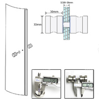Shower Glass Door Knob Bathroom Round Back-to-Back Handle SUS304 Brushed Nickel thumbnail