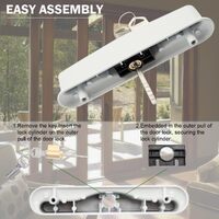 Sliding Patio Door Handle Set Mortise Lock Suitable for Sliding Glass Patio Door Keyed White thumbnail