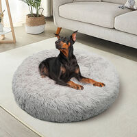 Pet Dog Bed Bedding Warm Plush Round Comfortable Dog Nest Light Grey M 70cm thumbnail