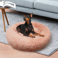 Pet Dog Bedding Warm Plush Round Comfortable Nest Comfy Sleeping kennel Pink Large 90cm thumbnail