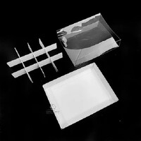 100 Pack of White Card Chocolate Sweet Soap Product Retail Gift Box - 12 bay 4x4x3cm Compartments  - Clear Slide On Lid - 16x12x3cm thumbnail