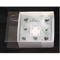 100 Pack of 8cm Square Wedding Invitation Coaster Favor Function product Presentation Cookie Biscuit Patisserie Gift Box - 2cm deep - White Card with  thumbnail