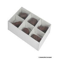 10 Pack of White Card Chocolate Sweet Soap Product Reatail Gift Box - 6 Bay Compartments - Clear Slide On Lid - 12x8x3cm thumbnail