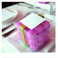 50 Pack of 7cm Clear PVC Plastic Folding Packaging Small rectangle/square Boxes for Wedding Jewelry Gift Party Favor Model Candy Chocolate Soap Box thumbnail