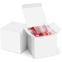50 Pack of White 5cm Square Cube Card Gift Box - Folding Packaging Small rectangle/square Boxes for Wedding Jewelry Gift Party Favor Model Candy Choco thumbnail