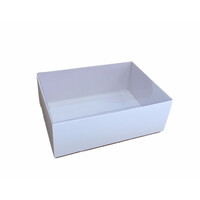 50 Pack of White Card Box - Clear Slide On Lid - 17 x 25 x 5cm -  Large Beauty Product Gift Giving Hamper Tray Merch Fashion Cake Sweets Xmas thumbnail