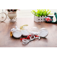 20 x Glass Bauble 8cm Diameter Round Clear with Silver Cap - table or tree centrepice personal memory theme craft gift thumbnail