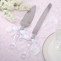Cutting Cake Knife and Silver Blade Cake Server Set Wedding Anniversary Engagement Birthday Party Gift Boxed thumbnail