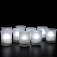 20 Pack Frosted White Glass Votive Candle Holders for Candle Making Kit Tealight Candles Cup Home Decoration thumbnail