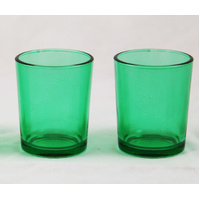 40 Bulk Pack Green Glass Votive Candle Holders Table Centreoieces  Xmas Wedding Anniversary Event Recption Party Function or Home Decor thumbnail