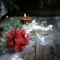 5 Pack Iridescent Glass Heart Ornaments Fillable Baubles for Christmas Party Wedding DIY Craft Decorations thumbnail