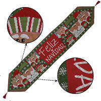 Christmas Table Runner thickened knitted Dining Tablecloth Xmas Party Decor(Elk) thumbnail