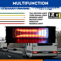 12V LED Trailer Tail Light Kit Pair Plug 7m 5 Core Wire 7 Pin Flat Plug Ute Set thumbnail