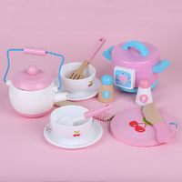 Kids Wooden Kitchen Tea Set Pretend Play thumbnail