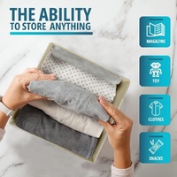 SORTI 27x28x27 CM Beige 8-Pack Foldable Storage Cubes - Fabric Bookcase Organizers for Toys and More thumbnail