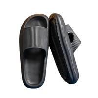 Black Hollow-out Thick Soled Slip On Slippers - 39 EU thumbnail